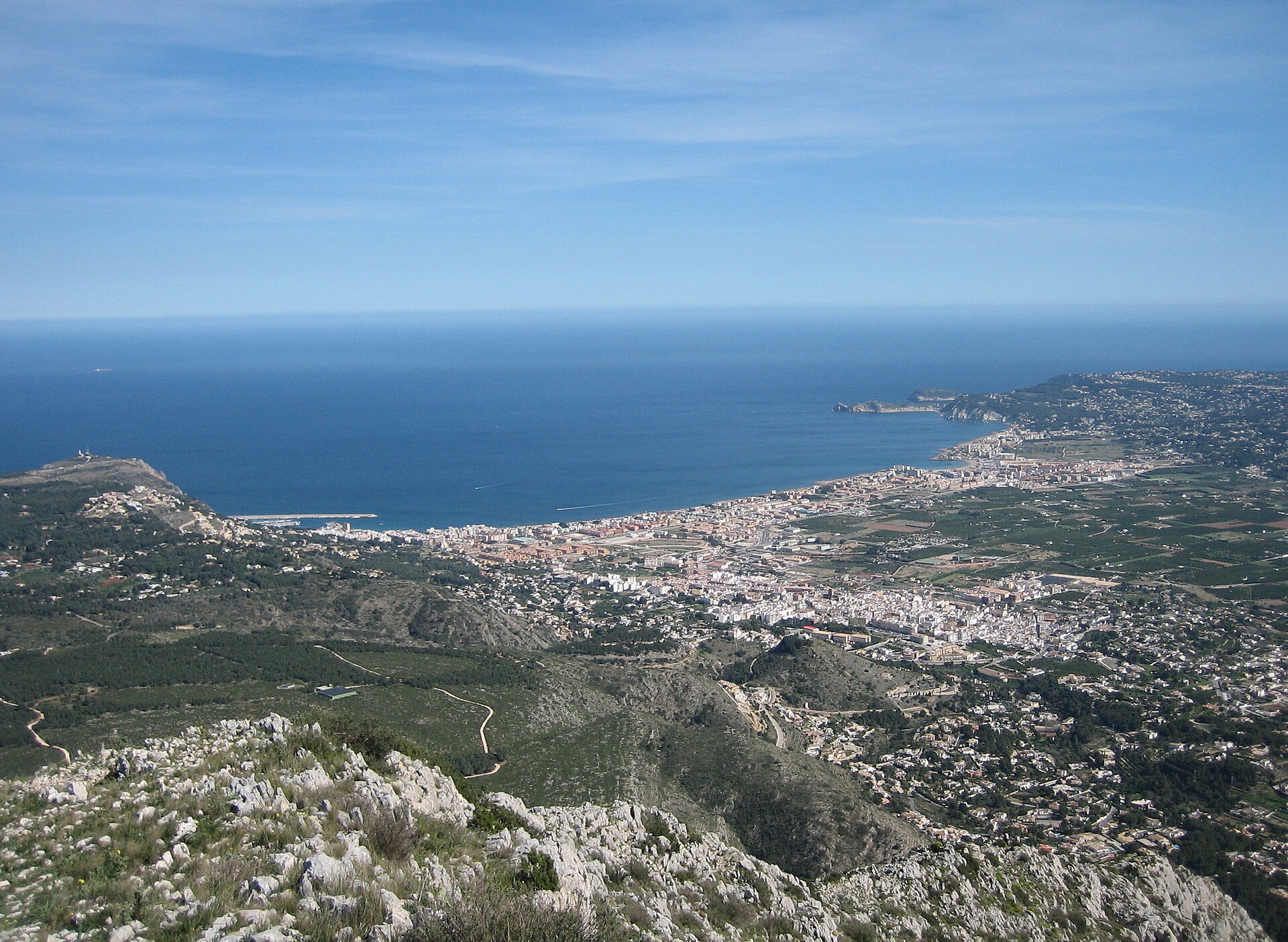 Vista aérea de Xàbia desde el Montgó